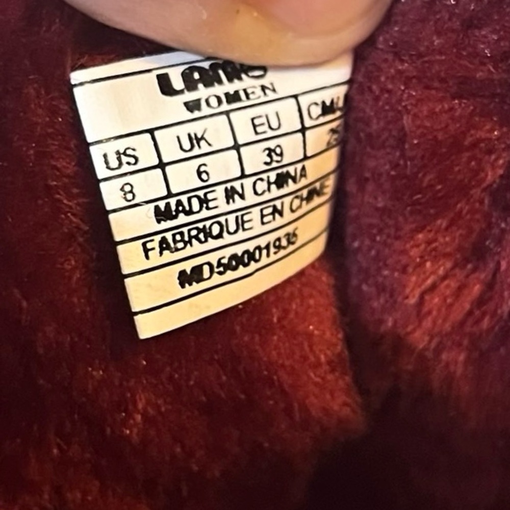 LAMO "Adele" Sheepskin Bow Boots in Burgundy Size 8 - Picture 7 of 7